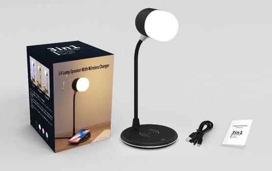 Desk Lamp with Qi Wireless Charger 5W Bluetooth Speaker 3:1