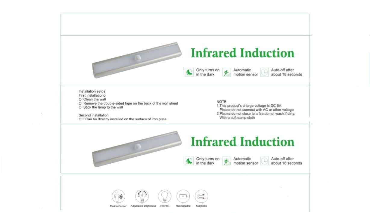 20cm Rechargeable USB Sensor Light