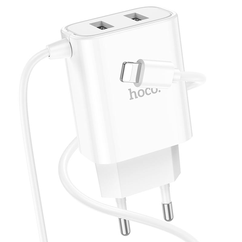 Wall charger “C103A Courser” EU dual-port with built-in cable