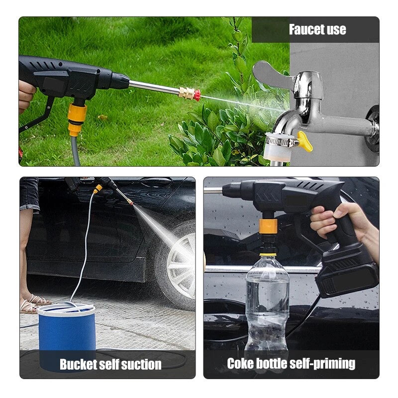 Wireless High-Pressure Hand-Held Cleaning Gun Car Washing Machine Set