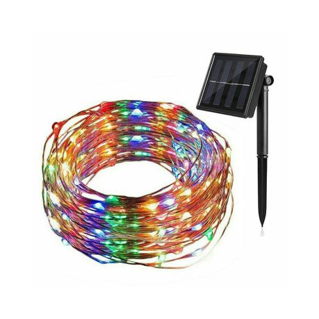 String Light Solar-Powered LED Fairy Lights Outdoor 10m - Multi-Coloured