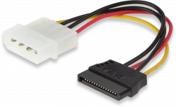 4-Pin Molex IDE Female to 15-Pin SATA Conversion Cable