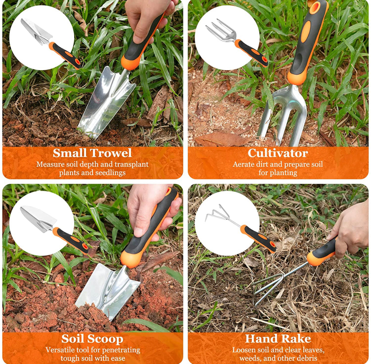 Piece Stainless Steel Heavy Duty Garden Tools Set - 7Pcs