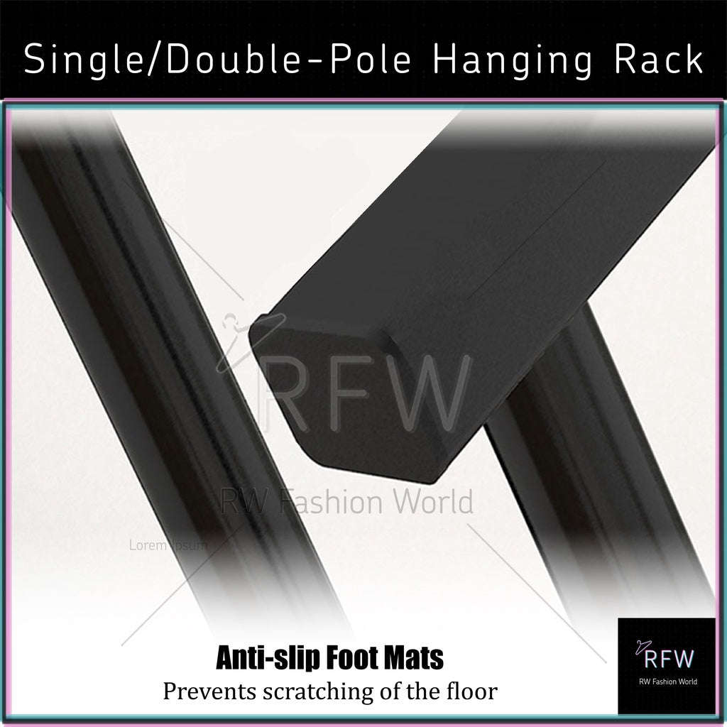 Clothes Hanger & Shoe Rack Single Pole Black