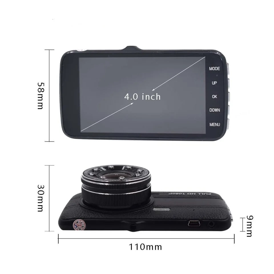 Vehicle Dash Board Camera 4′′ Screen with Reverse Camer