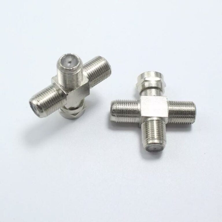 RF Coaxial F Male to Triple Female Plug jack 3 in 1 TV Plug T Type Antenna adapter Connector