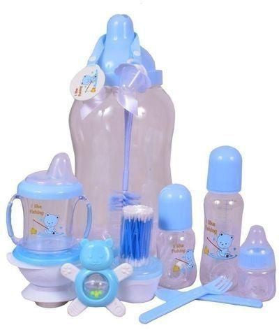 Baby Feeding Bottle Set 11pc Pink/Blue