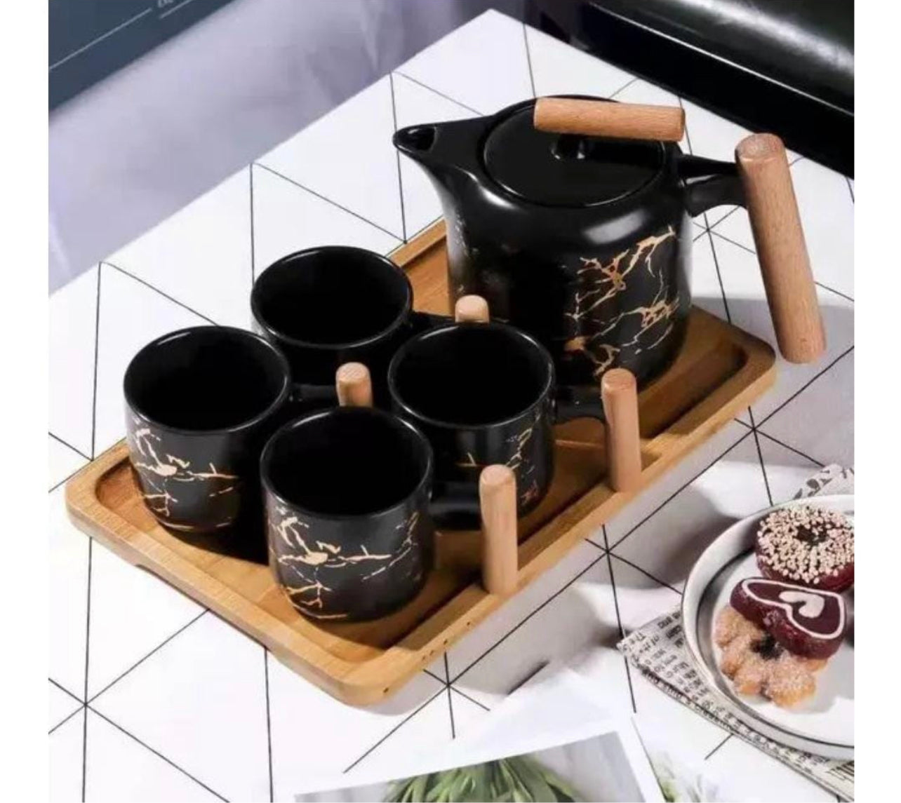 Luxury Marble Tea Set 6pc