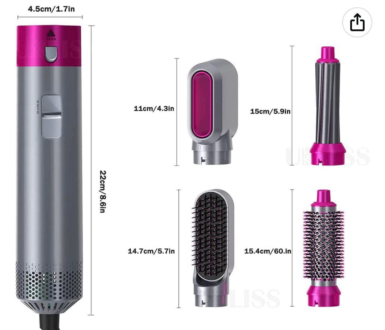 5 In 1 Hair Curler Rotating Hair Dryer Hair Straig