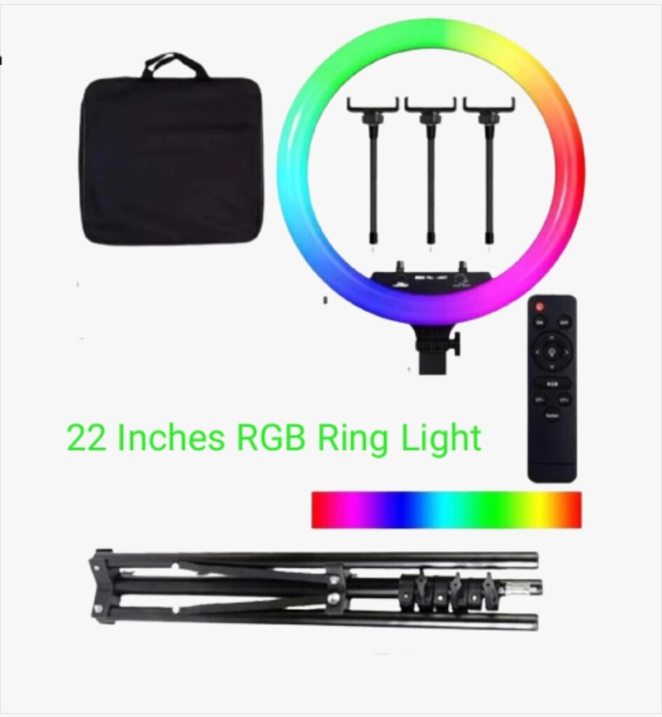 RGB Ring Light for Social Media Videos With Tripod Stand