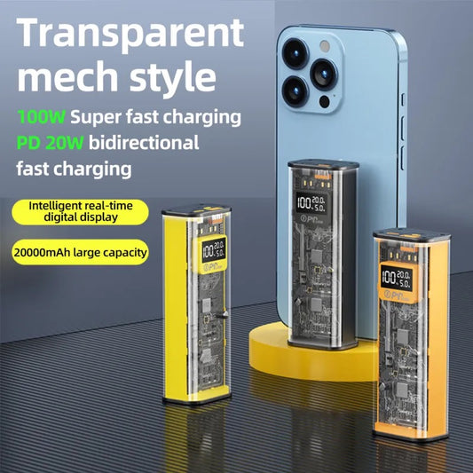 Transparent Mecha Punk Charging Treasure 20000mAh