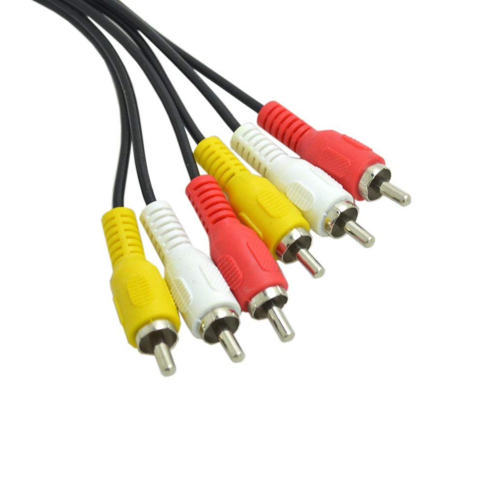 3 RCA Female to 6 RCA Male Audio Video Spliter Cable Composite Extension AV