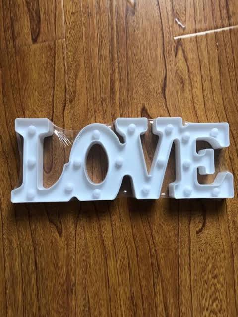 LED Love Sign Illuminated