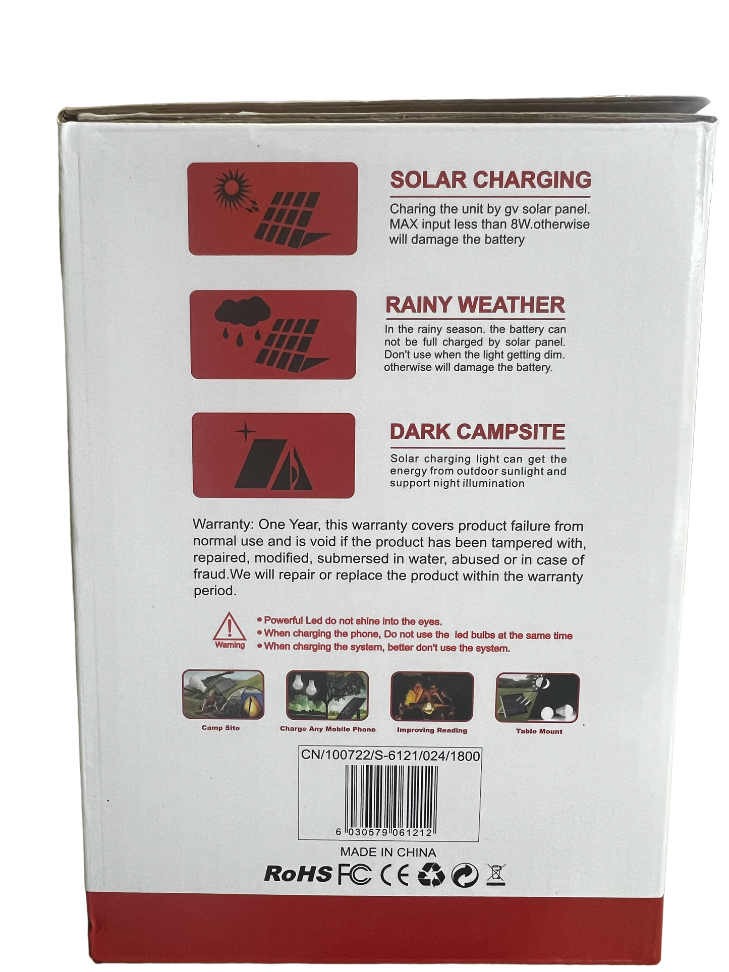 Solar Lighting Kit c/w Flashlight,LED Lites & Charger