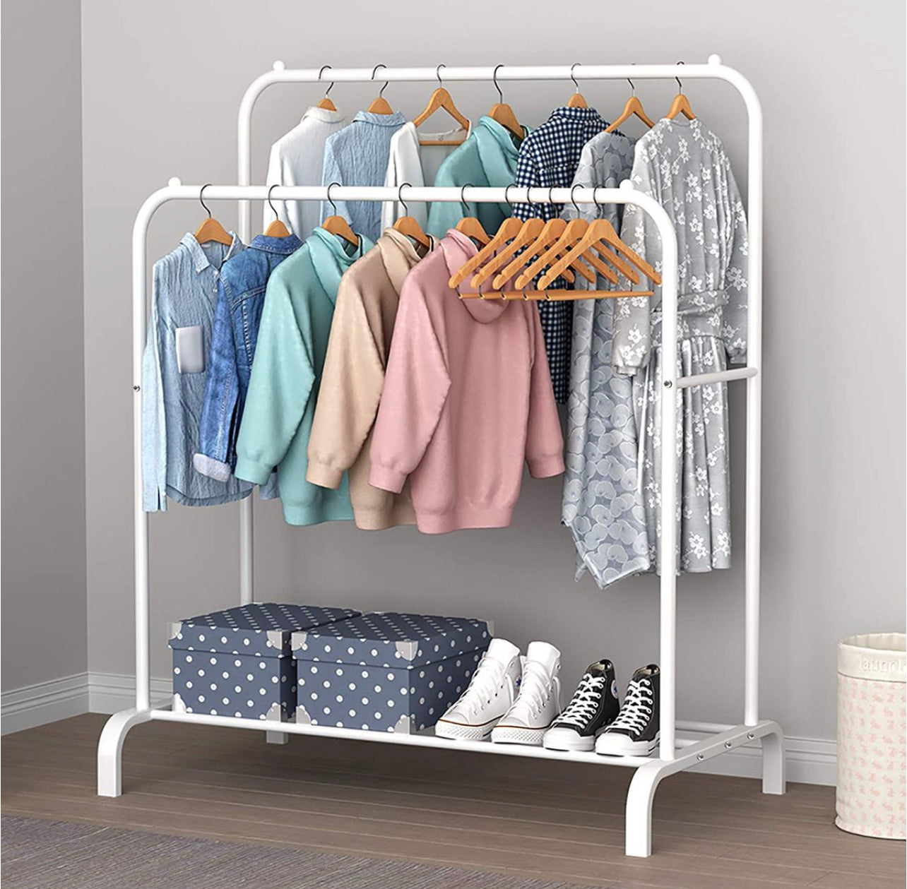 Clothes Double Rack White – Megamall Online Store