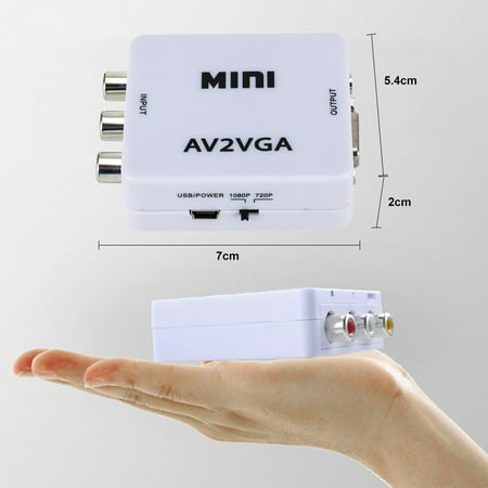 Mini AV2VGA Video Converter Convertor Box AV RCA CVBS to VGA Video Converter Conversor with 3.5mm Audio to PC HDTV Converter