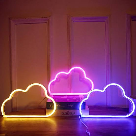 Floating Cloud Neon Sign Lamp 19cm x 2.3cm x 30.8cm Pink, Blue, Warm White USB & Battery Operated