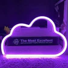 Floating Cloud Neon Sign Lamp 19cm x 2.3cm x 30.8cm Pink, Blue, Warm White USB & Battery Operated