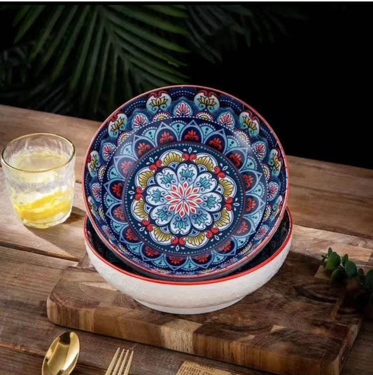 Bohemian Painted Serving Bowls