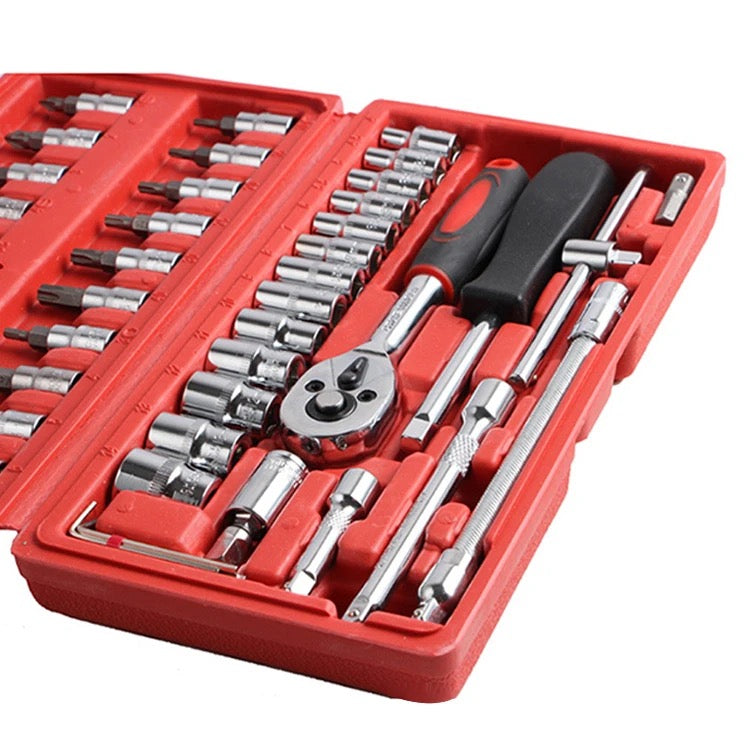 Tools Set 46Piece 1/4 DR Socket and Bit Set  Tools