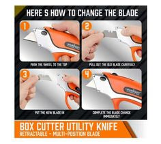 Heavy Duty Retractable Box Cutter Trimming Knife