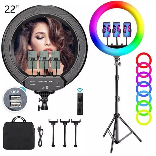 RGB Ring Light for Social Media Videos With Tripod Stand