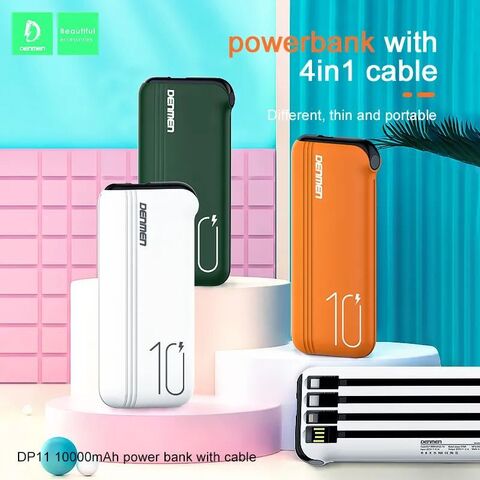 DENMEN POWER BANK DP11 2USB 2.1A WITH CABLE 10000MAH