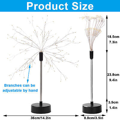 8 Modes LED Firework Starburst Table Lights Dimmable Lamp Remote Control Decor