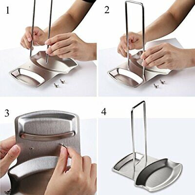 Lid and Spoon Rest Pan Pot Cover Rack Stand Spoon Stove Utensils Holder Kitchen