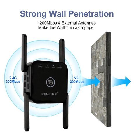 Wireless Wifi Extender 1200Mbps Wi-Fi Amplifier