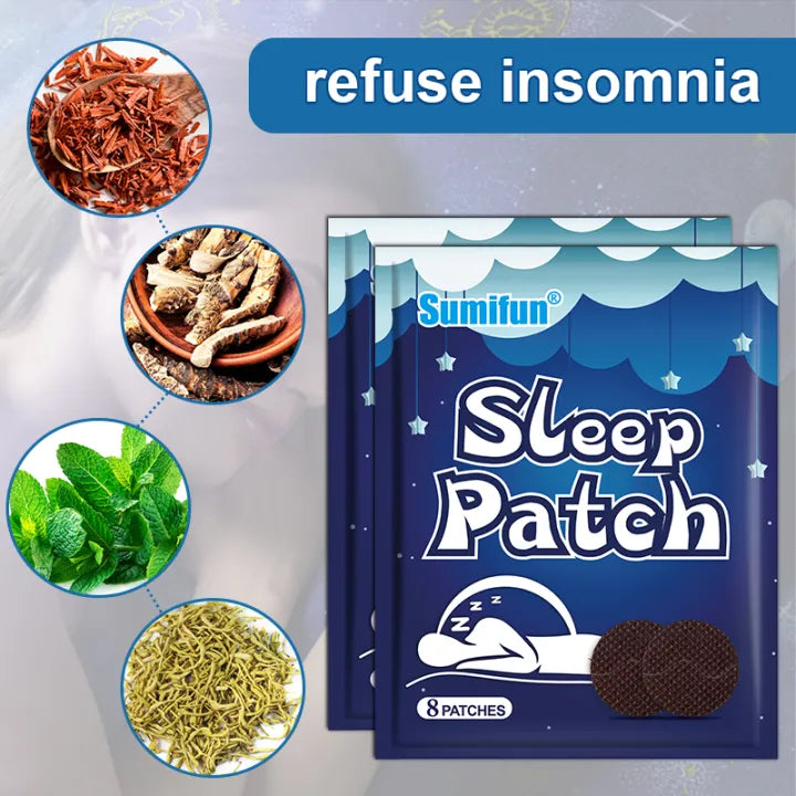 Sumifun Sleep Patch (8pc)Anxiety Essential Oil Relieve Headache Stress Plaster Improve Insomnia Sleep Quality Body Relax Sticker