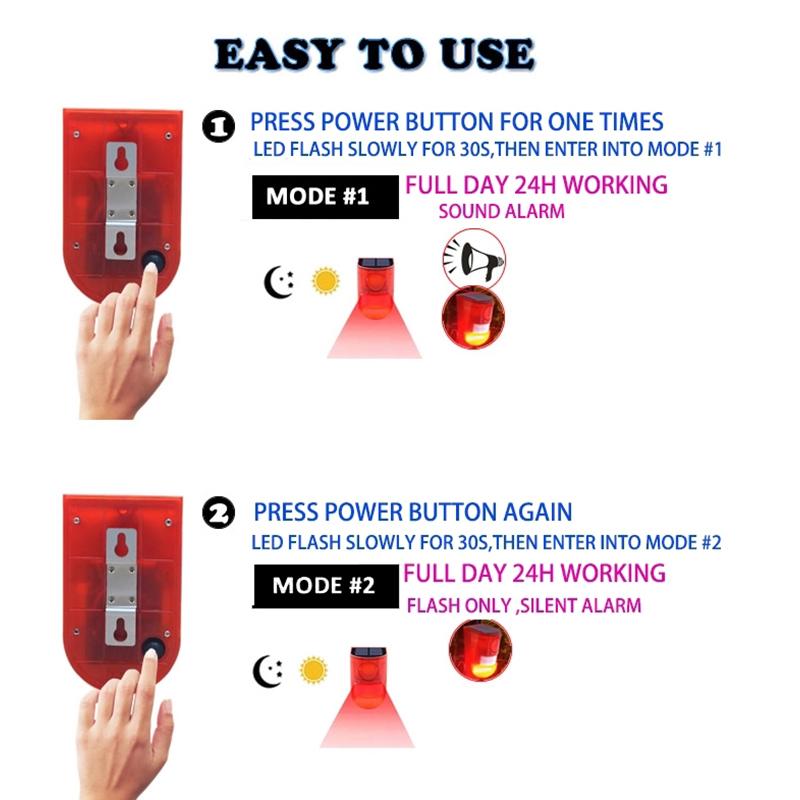 Wireless Motion Sensor Solar Alarm