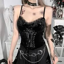 Punk Push Up Corset Black White Corset Goth Waist