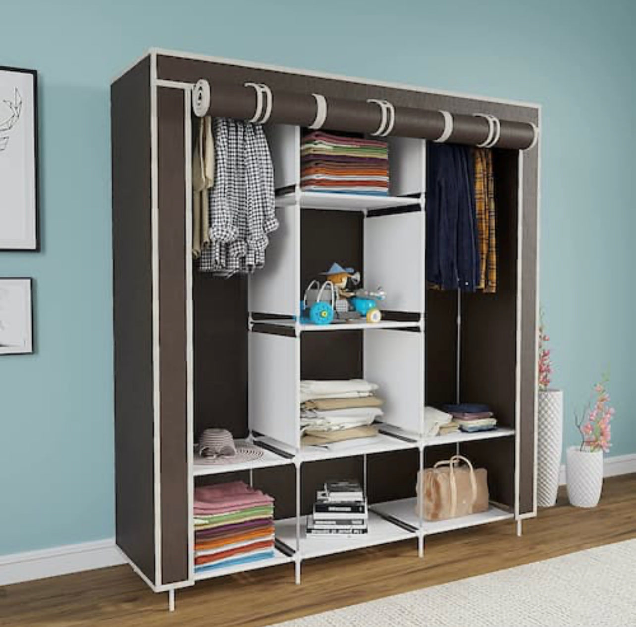 Wardrobe Collapsable 12 Shelves