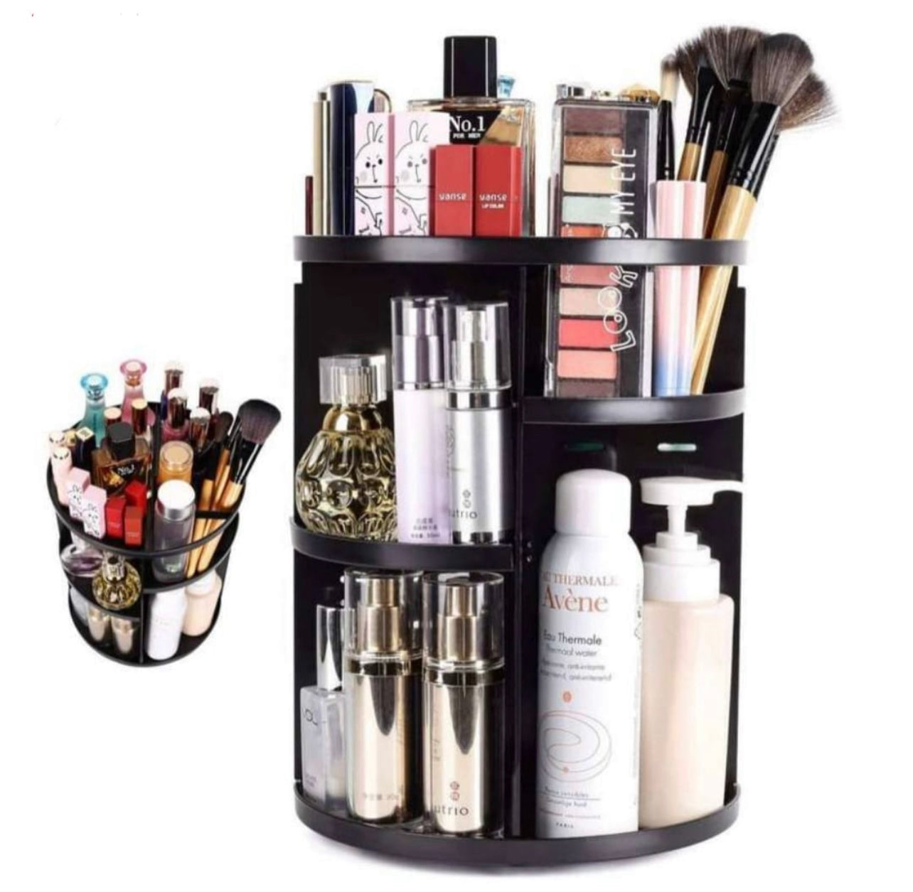 360 Degree Cosmetic Storage Organizer - Black