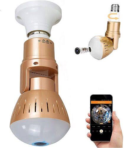 Panoramic Surveillance Camera 360 Degree Wireless Light Bulb Camera V380Pro App