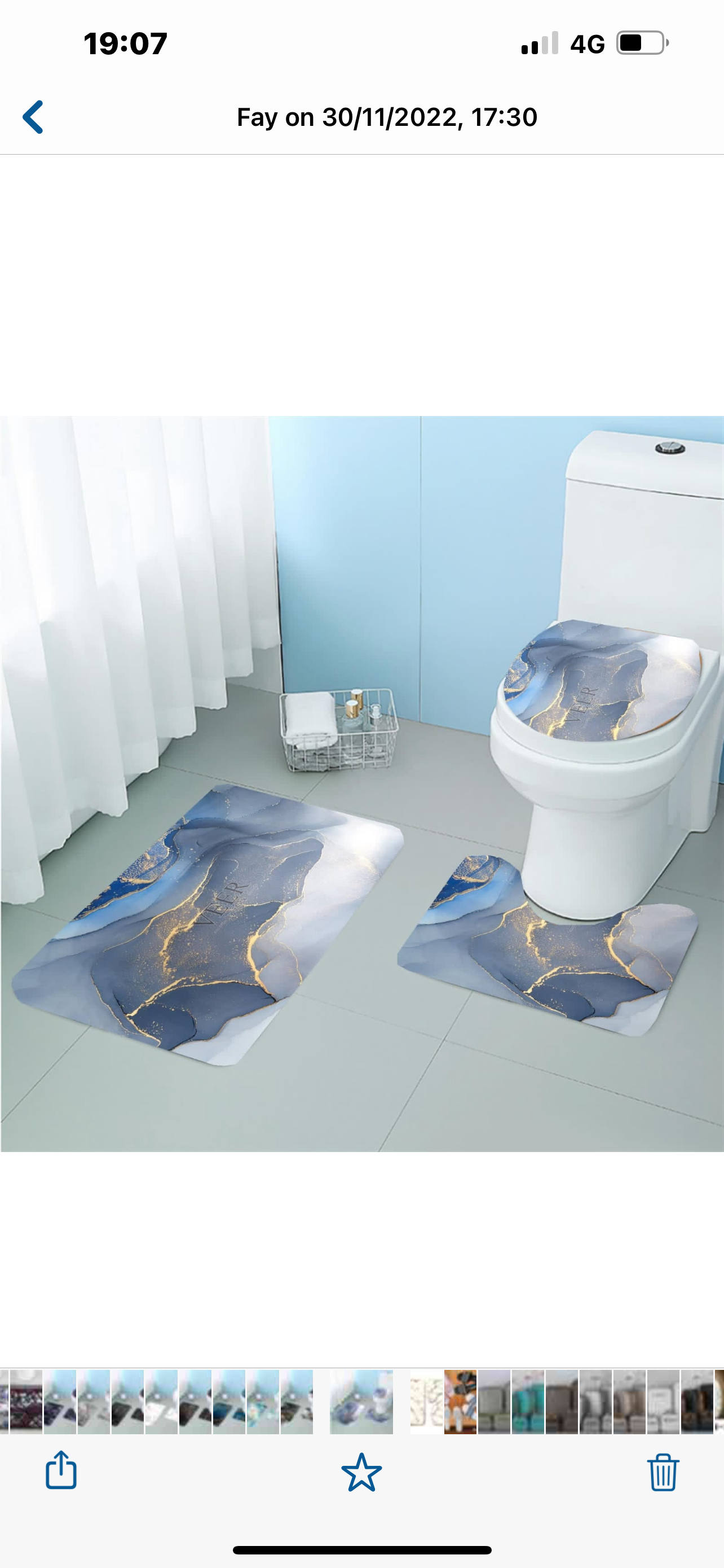 Bathroom Rugs Set 3 Piece Beautiful 3D