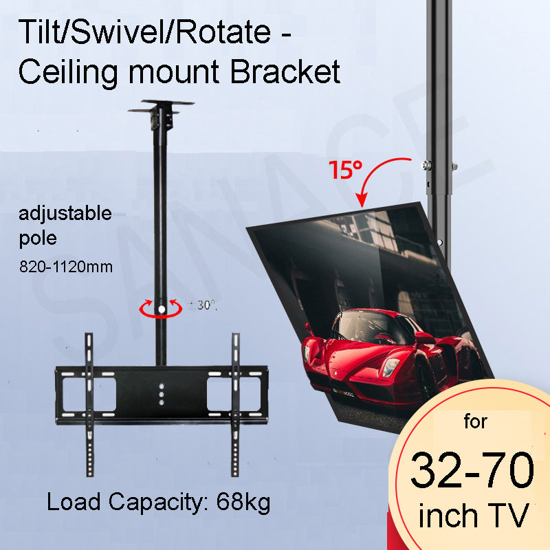 Adjustable Telescopic Flat Panel Tilt Ceiling TV Bracket 32 Inch – 70 Inch