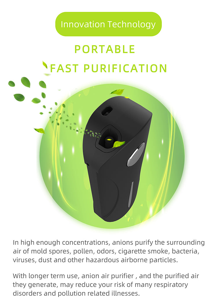 Anion Air Purifier Helps with Sinus. Hang in Car and around your