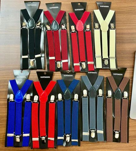 Elastic Leather Suspenders Men 3 Clips Vintage Men's Women Suspender Trousers