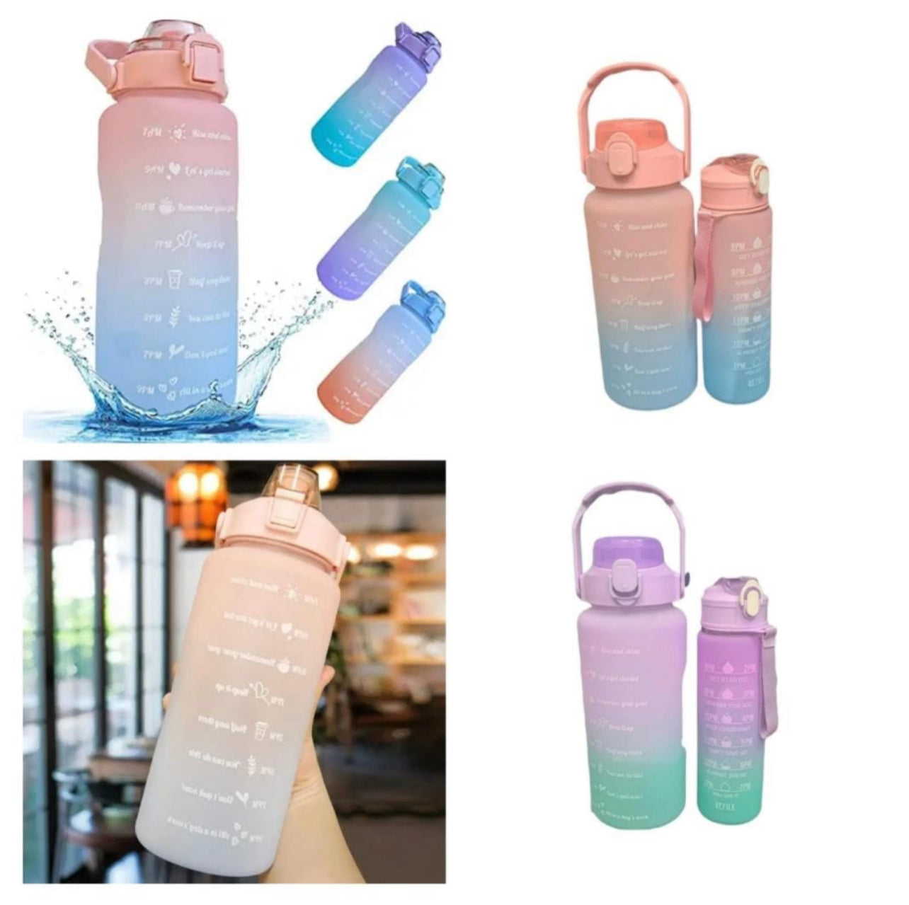 Motivation Water Bottle Set 2L/900ML