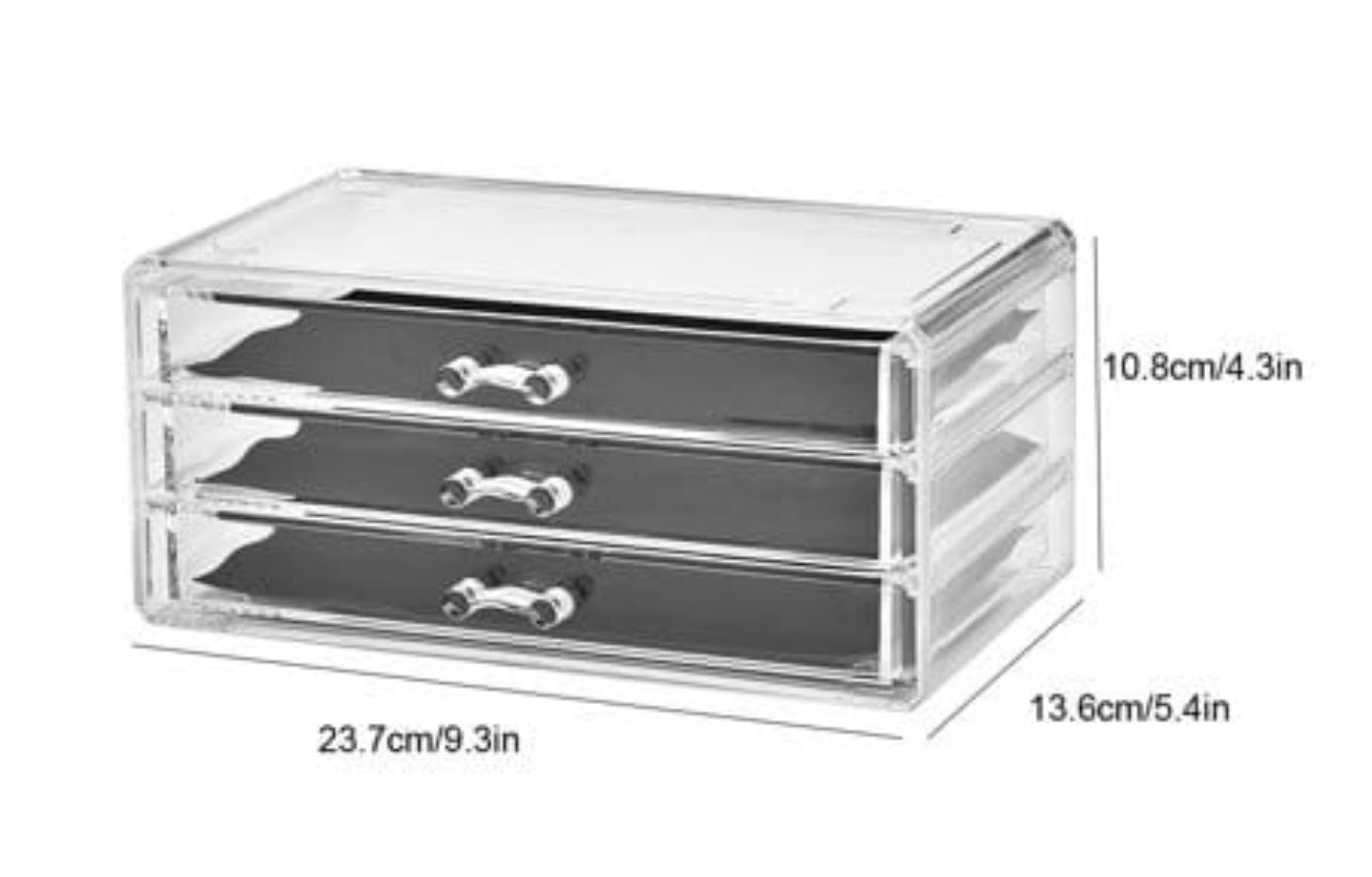 Multifunction Acrylic 3Tier Drawer