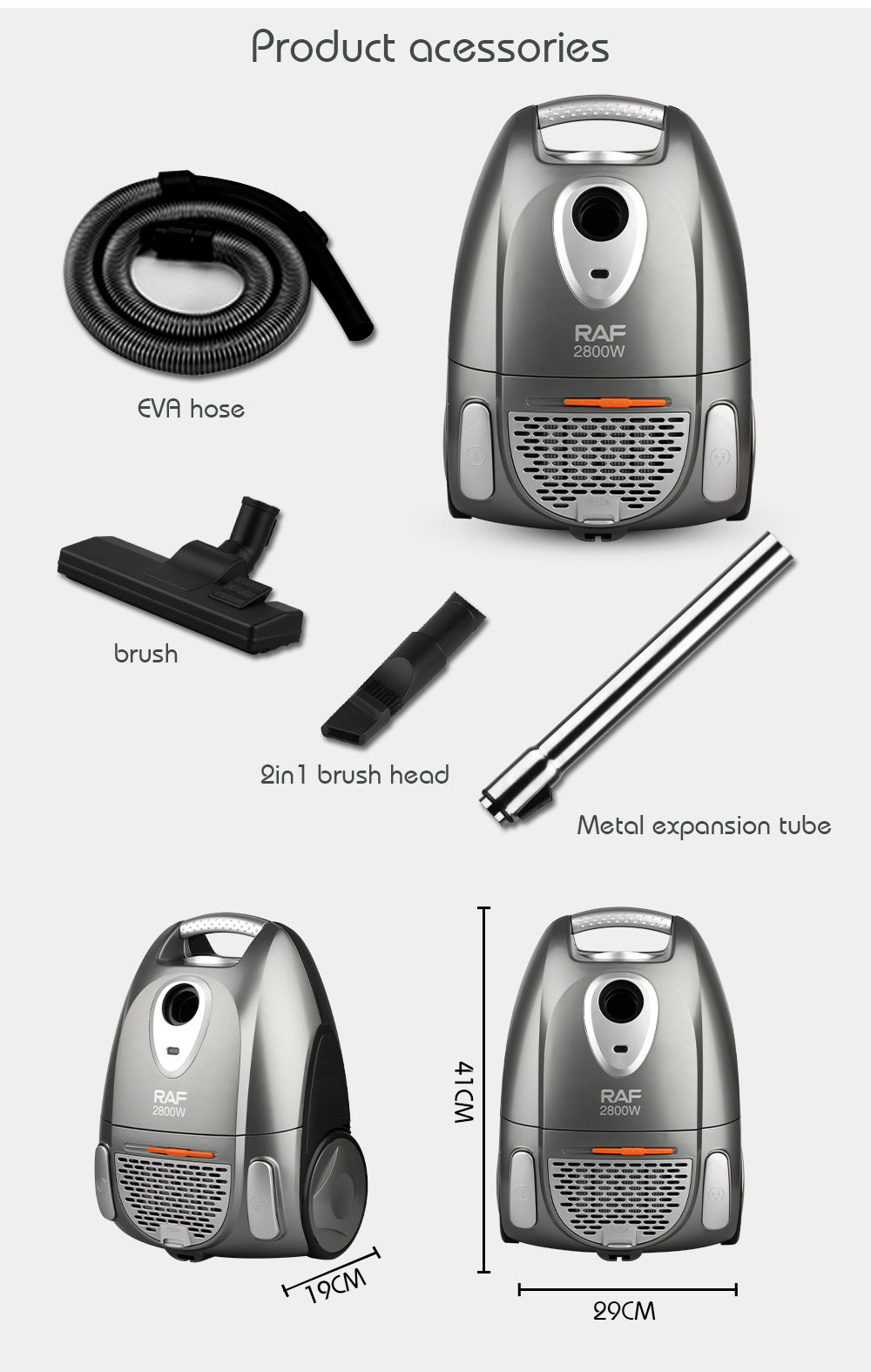 RAF Super  Powerful Vacuum Cleaner 2800watt