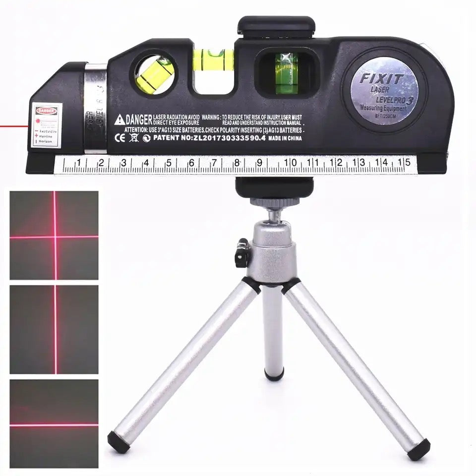 Laser Levels 4 in 1 Cross Projects Vertical Horizontal Lasers Ruler Adjusted Accurate 2 Lines with Tripod Optical Instruments