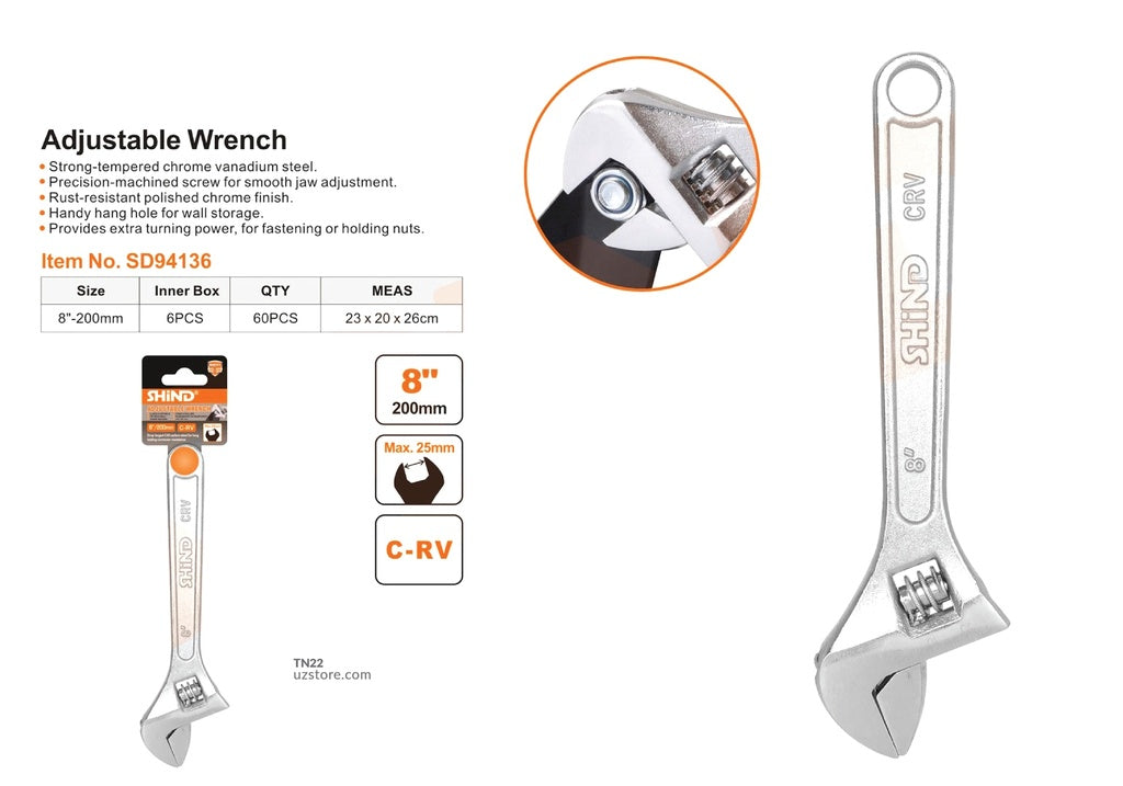 Shind Adjustable Wrench 200mm