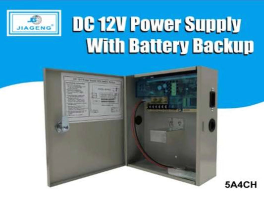 12V DC Power Supply with Backup Battery 5A 4 Channel