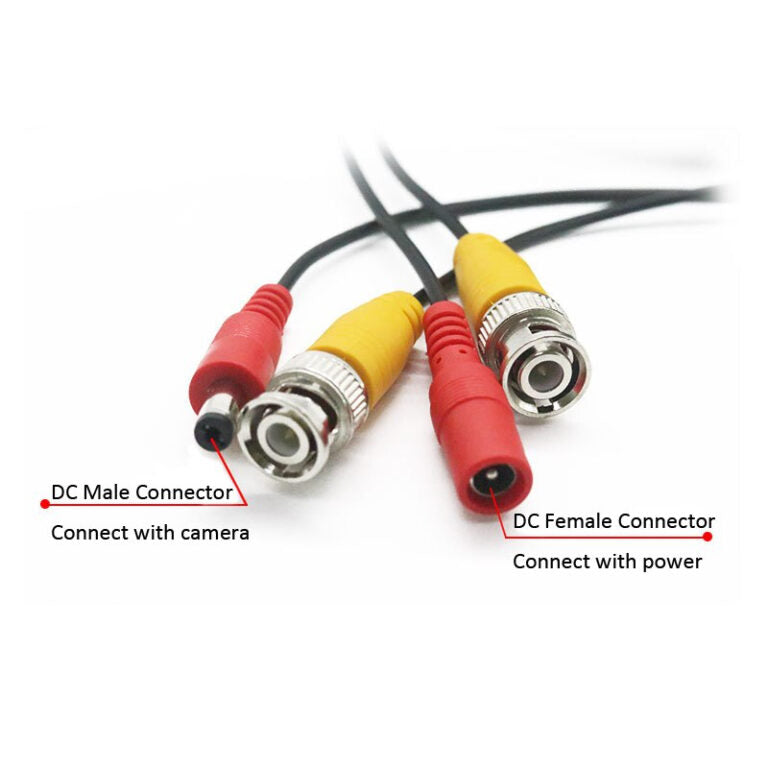 20m DC Power Security Surveillance BNC Cable For Analog Cameras