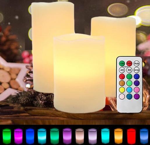 MART 3 Pcs/Set Flameless LED Candle Light Smokeless for Christmas Party Wedding Safety Home Cafe Bar Deco