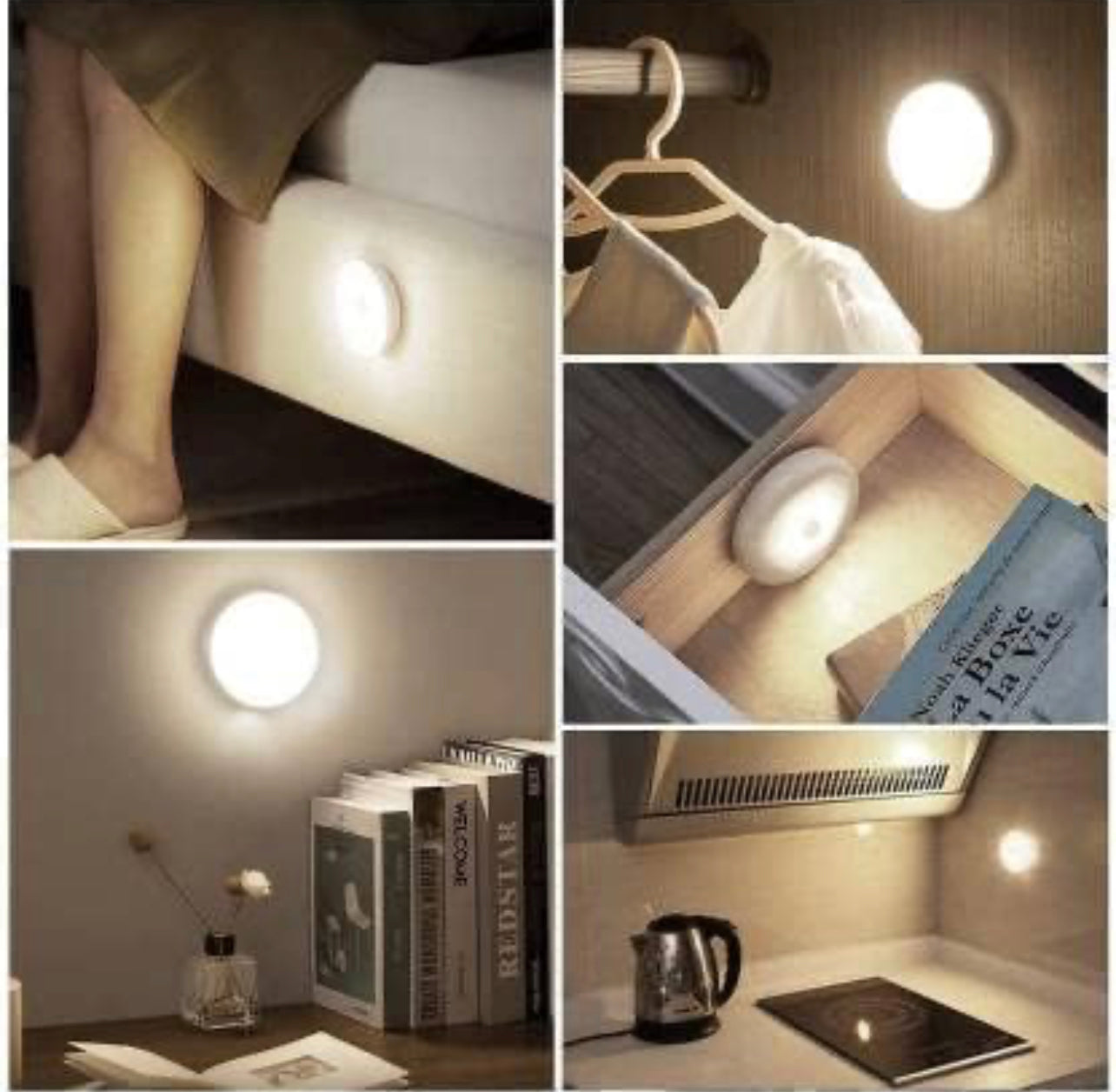 Motion Sensor Lamp Human Body Induction Night Light for Car, Indoor, Closet, Stairs, Wardrobe, Kitchen, Cupboard with Magnetic Base