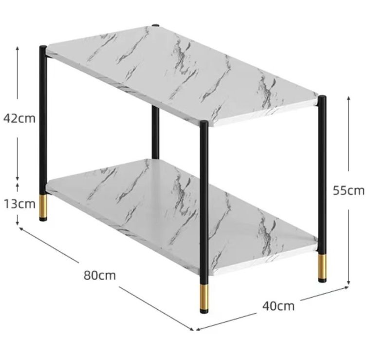 Coffee Table Marble Look Rectangle